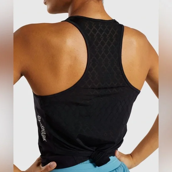 Gymshark Go Mesh Vest Black Performance Tank Size Medium - Picture 7 of 8
